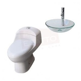 Paquete Sanitario WC-002 y lavabo OV-007 Drop Llave gratis