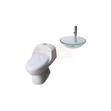 Paquete Sanitario WC-002 y lavabo OV-007 Drop Llave gratis
