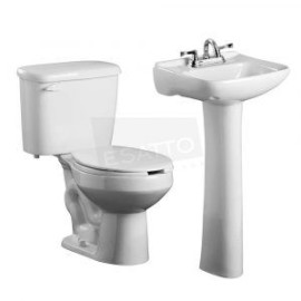 Paquete WC Sanitario y lavabo con desagües y llave Gema