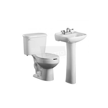 Paquete WC Sanitario y lavabo con desagües y llave Gema