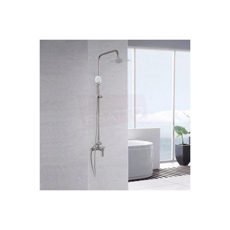 REGADERA EXTERIOR COLUMNA DUCHA TELÉFONO MANO CUADRADO SATIN RECS