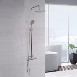 REGADERA EXTERIOR COLUMNA DUCHA TELÉFONO MANO CUADRADO CROMO RECC