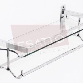 Repisa doble colgador vidrio cromo AC-029