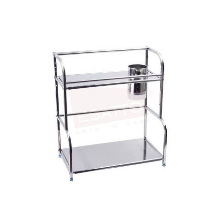 Repisero organizador especiero toallero con vaso cromo 2 niveles AC-049