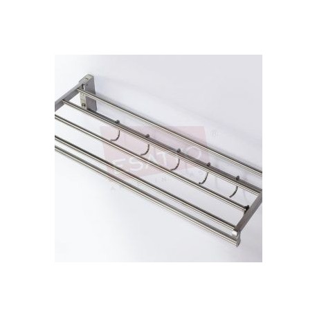 Repisa toallero hotelero rack parrilla plegable satinado AC-009