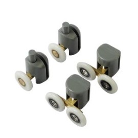 Set de 4 carretillas rodamientos dobles y sencillos para cancel HE-013