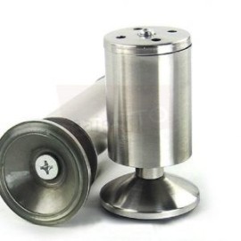 Set de 4 patas ajustables en acero inoxidable para muebles h10 cms HE-005 4-Pack