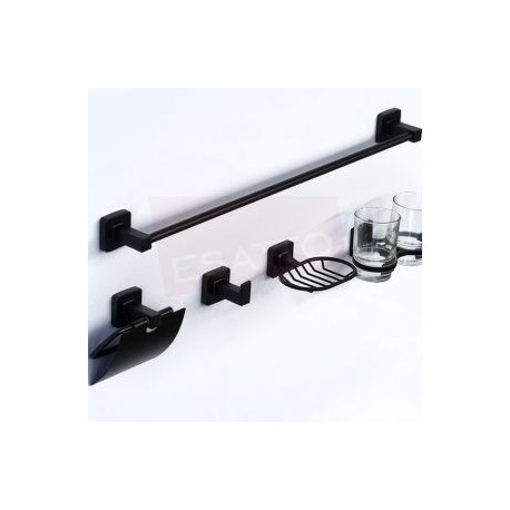 Set de 5 accesorios negros para baño AC-046