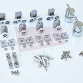 Set de carretillas rodamientos gomas topes tornillos botones para cancel 2 puertas HE-002