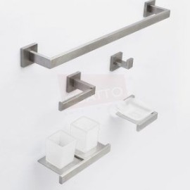 Set paquete de 5 accesorios cuadrados en acero inoxidable AC-059