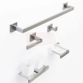 Set paquete de 5 accesorios cuadrados en cromo AC-058