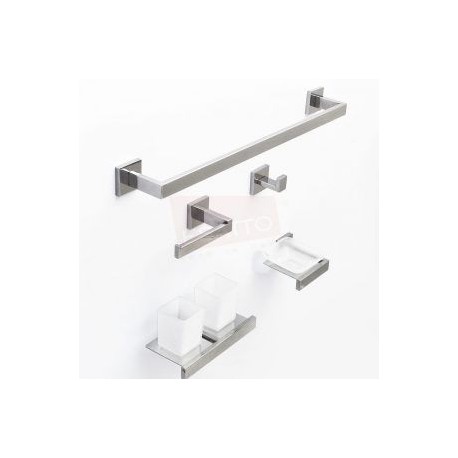 Set paquete de 5 accesorios cuadrados en cromo AC-058